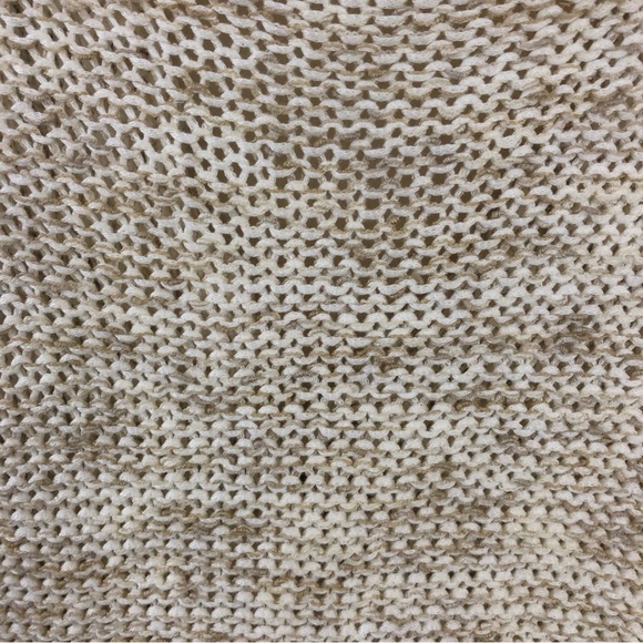 BCBGMaxAzria Cardigan Womens L Cream Tan Knit Y2K Button Front Ruffle Sw… - Picture 8 of 10